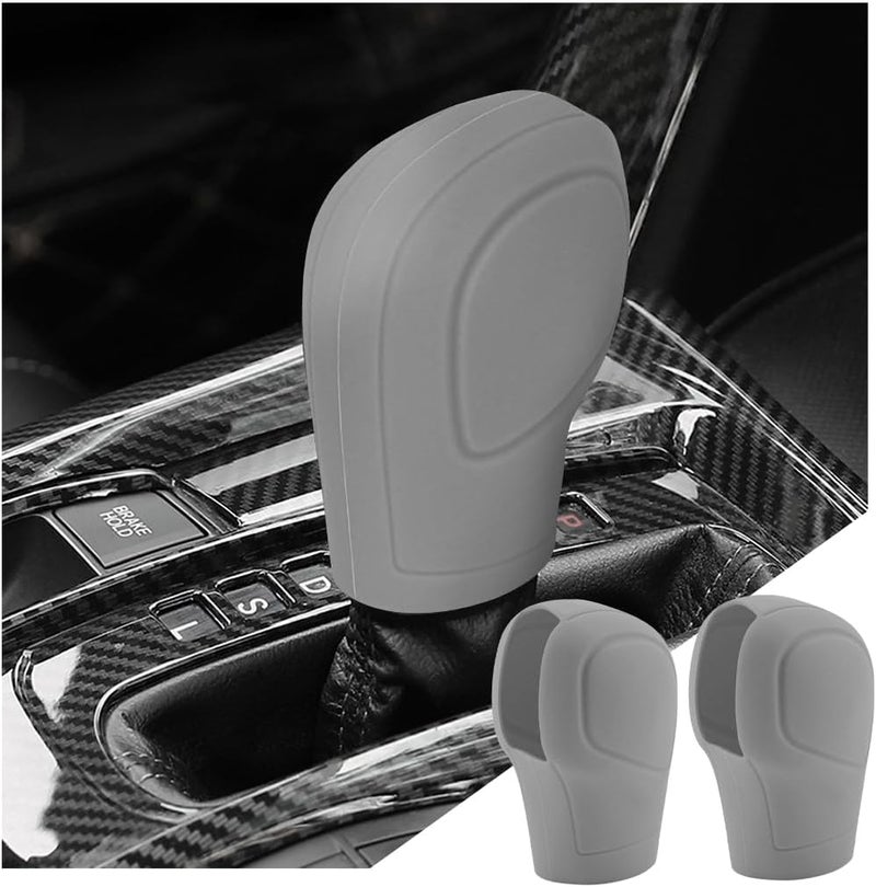 zipelo 2 Pack Car Gear Shift Knob Cover, Anti-Slip Auto Knob Gear Stick Protector, Comfortable Silicone Handbrake Shifter Cover for Men Women, Universal Vehicle Interior Accessories - Image 1